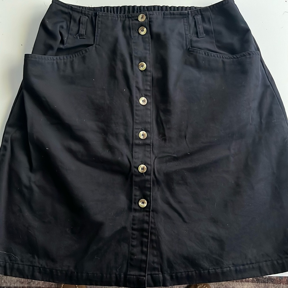 Vintage Black Button front skirt